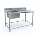 Fregadero Industrial AROL 1 Tarja Izquierda en Acero Inoxidable 138 x 70 x 90 cm