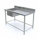 Fregadero Industrial AROL 1 Tarja Izquierda en Acero Inoxidable 138 x 70 x 90 cm