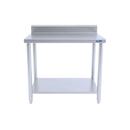 Mesa de Trabajo Industrial AROL con Respaldo y Entrepaño en Acero Inoxidable 100 x 70 x 90 cm