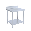 Mesa de Trabajo Industrial AROL con Respaldo y Entrepaño en Acero Inoxidable 100 x 70 x 90 cm