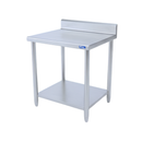 Mesa de Trabajo Industrial AROL con Respaldo y Entrepaño en Acero Inoxidable 100 x 70 x 90 cm