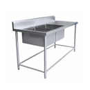 Fregadero Industrial AROL 2 Tarjas Izquierdas en Acero Inoxidable 180 x 70 x 90 cm