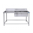 Fregadero Industrial AROL 2 Tarjas Derechas en Acero Inoxidable 180 x 70 x 90 cm