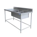 Fregadero Industrial AROL 2 Tarjas Derechas en Acero Inoxidable 180 x 70 x 90 cm