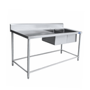 Fregadero Industrial AROL 2 Tarjas Derechas en Acero Inoxidable 180 x 70 x 90 cm