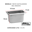 Inserto Acero Inoxidable NOVENO 1/9 x 100 Mm - Electrodomesticos Olvera