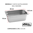 Inserto Acero Inoxidable CUARTO 1/4 x100 Mm - Electrodomesticos Olvera