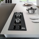 Parrilla a Gas 2 Quemadores, 1 cm Vidrio Templado, Empotrable, Caja Negra P-CN2Q31