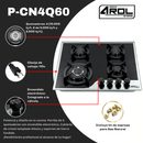 Parrilla 4 Quemadores a Gas, Empotrable 60cm P-CN4Q60 (V2)