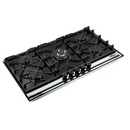 Combo Parrilla Empotrable 5 Quemadores Bitono Vidrio Negro y Campana Extractora 90 cm Vidrio Curvo Negro Mate AROL Modelos P-CN5Q87 y C-BL2F90