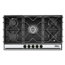 Combo Parrilla Empotrable 5 Quemadores Bitono Vidrio Negro y Campana Extractora 90 cm Vidrio Curvo Negro Mate AROL Modelos P-CN5Q87 y C-BL2F90