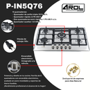Combo Parrilla y Campana Extractora Slim 80 cm Acero Inoxidable AROL P-IN5Q76 y CSI-80AI