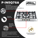 Parrilla Empotrable 5 Quemadores Acero Inoxidable AROL P-IN5Q76A v2