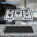 Parrilla de Gas 5 Quemadores, Acero Inoxidable, Empotrable, 90 cm, P-IN5Q86A