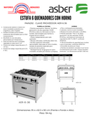Estufa 6 Quemadores Con Horno Asber
