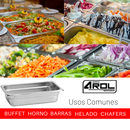 Inserto Contenedor Acero Inoxidable Con Tapa 1/4x6 Cm 26x16.5x6 Arol NSF, 1.8L