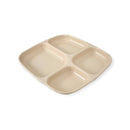 Plato Cuadrado 4 Divisiones Melamina Beige