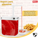 Dispensador de Salsas o Aderezos Individual 2L AROL con Bomba y Tapa Inoxidable