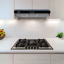 Combo Premium Parrilla 5Q Vidrio Bitono y Campana Slim 80 cm Negra – AROL P-CN5Q77A + CSL-80BL