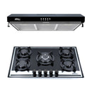 Combo Premium Parrilla 5Q Vidrio Bitono y Campana Slim 80 cm Negra – AROL P-CN5Q77A + CSL-80BL