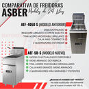 Freidora ASBER AEF-50-S GLP 1 Tina 3 Quemadores Gas Acero Inoxidable 50 lbs