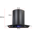 Campana Extractora, 60cm, Acero Inoxidable Mate Negro, Tipo Curvo, AROL Modelo Gardenia