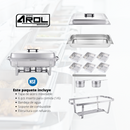 Chafer Bufetera Plegable Completo con Certificación NSF y 6 Insertos 1/6 x 6 cm