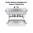 Chafer Bufetera Plegable Completo con Certificación NSF y 1 Inserto 1/1 x 6 cm
