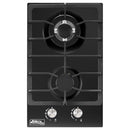 Parrilla de Gas de 2 Quemadores, Vidrio Templado, Empotrable, 31cm, AROL P-CN2Q31