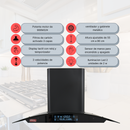 Campana Extractora Curva AROL 90 cm Acero Mate Negro, Línea Girasol, Modelo C-AI2F90