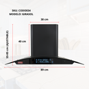 Campana Extractora Curva AROL 90 cm Acero Mate Negro, Línea Girasol, Modelo C-AI2F90