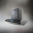 Campana Extractora Curva AROL 90 cm Acero Mate Negro, Línea Girasol, Modelo C-AI2F90