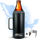 Portacaguamon Termo Acero noxidable doble capa AROL 1.2 lts Aislamiento al vacío (Acero Inoxidable Black)