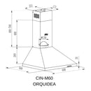 Campana Cocina Extractora Premium Tipo Moño 60x50cm Acero Inoxidable Focos Led Chimenea Telescopica  Orquídea Arol - Electrodomesticos Olvera