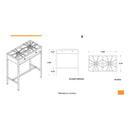 Parrilla 2 Quemadores Estructural Para Negocio 80 Cm - Electrodomesticos Olvera