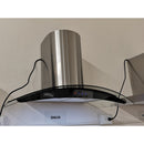 Campana Cocina Extractora Premium Cristal Templado Negro Y Acero Inoxidable 90cm Tactil Chimenea Telescopica Dalia Arol - Electrodomesticos Olvera