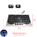 Combo Parrilla 5 Quemadores Vidrio Templado P-CN5Q87 y Campana Extractora Tulipan - Electrodomesticos Olvera