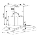 Campana Cocina Extractora Premium Cristal Templado Negro Y Acero Inoxidable 90cm Tactil Chimenea Telescopica Dalia Arol - Electrodomesticos Olvera