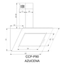 Campana Cocina Extractora Premium Pantalla Cristal Templad Negro 90cm Táctil Focos Led Chimenea Telescopica Azucena Arol - Electrodomesticos Olvera