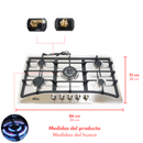 Parrilla de Gas 5 Quemadores de Acero Inoxidable Empotrable 86cm Arol P-IN5Q86 - Electrodomesticos Olvera