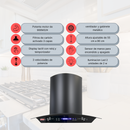 Campana Extractora, 60cm, Acero Inoxidable Mate Negro, Tipo Curvo, AROL Modelo Gardenia