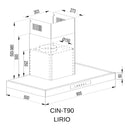 Campana Cocina Extractora Premium Tipo T Acero Inoxidable 90x50cm Focos Led Panel Tactil Chimenea Telescopica Lirio Arol - Electrodomesticos Olvera