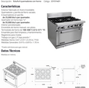 Estufa 6 Quemadores Con Horno Fr-6 Ferro
