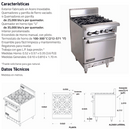 Estufa 4 Quemadores Con Horno Fr-4 Ferro