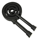 Quemador Triple Vulcan Largo 60 cm con Tubos y Ventilas, AROL, Hierro Fundido para Estufones