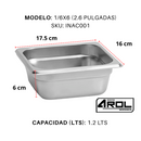 Inserto Acero Inoxidable SEXTO 1/6 x 65 Mm - Electrodomesticos Olvera