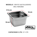 Inserto Acero Inoxidable SEXTO 1/6 x 100 Mm - Electrodomesticos Olvera