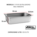 Inserto Acero Inoxidable ENTERO 1/1 x 150 Mm - Electrodomesticos Olvera