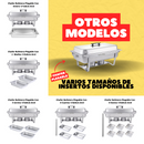 Chafer Bufetera Plegable Completo con Certificación NSF y 3 Insertos 1/3 x 6 cm