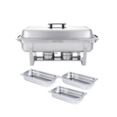 Chafer Bufetera Plegable Completo con Certificación NSF y 3 Insertos 1/3 x 6 cm